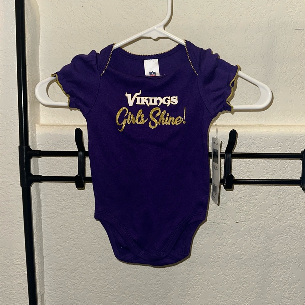NWT NFL VIKINGS Baby Girl Onsie